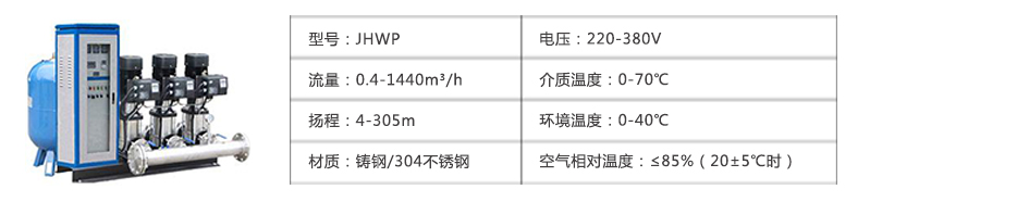 无负压供水江南jiangnan(中国)参数表