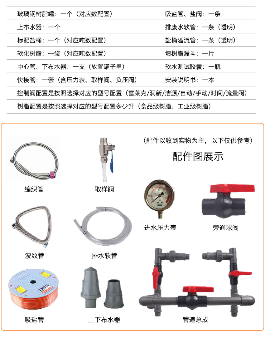 软化水处理江南jiangnan(中国)配置清单