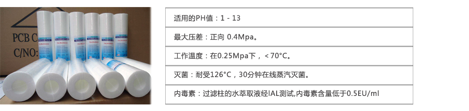 PP棉喷熔滤芯参数